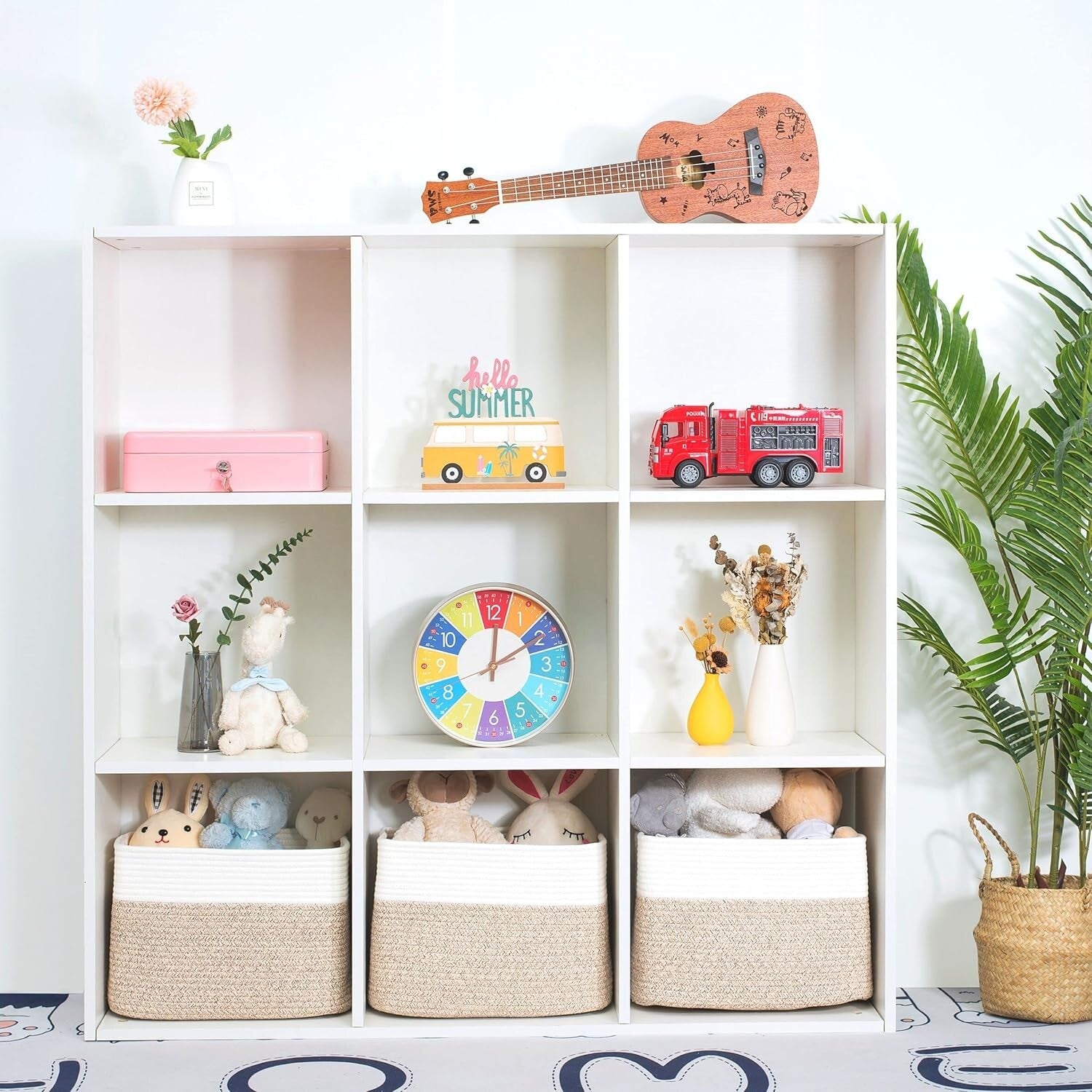 Chic 3-Piece Rectangular Storage Baskets with Slit Handles - Nursery & Playroom