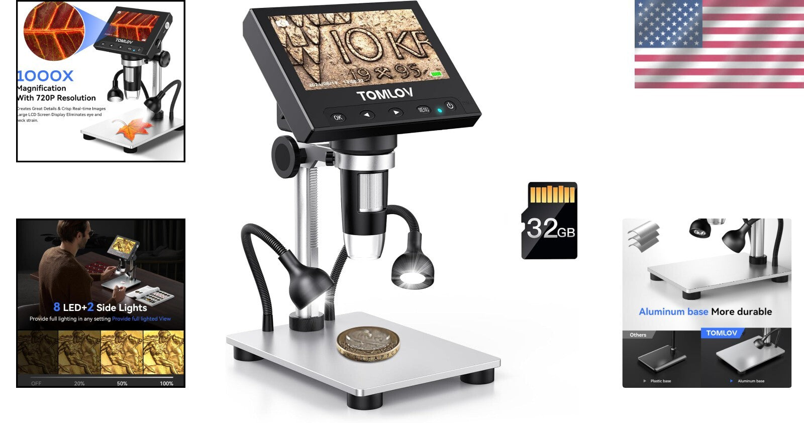 4.3" LCD USB Microscope with 1000X Magnification – Ideal for Science Exploration