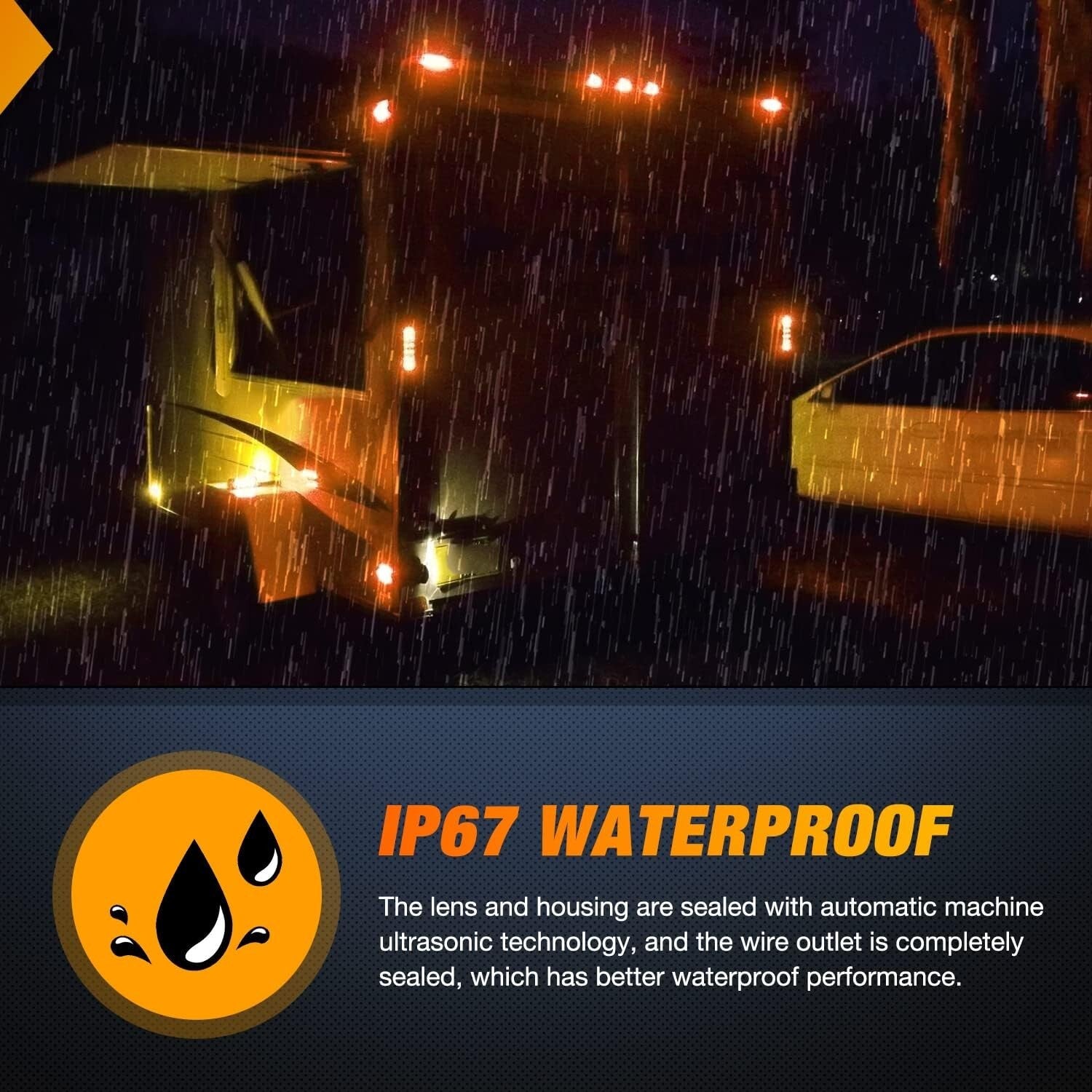 6'' Oval Red-White-Amber LED Trailer Lights - Super Bright, Waterproof 6-Pack