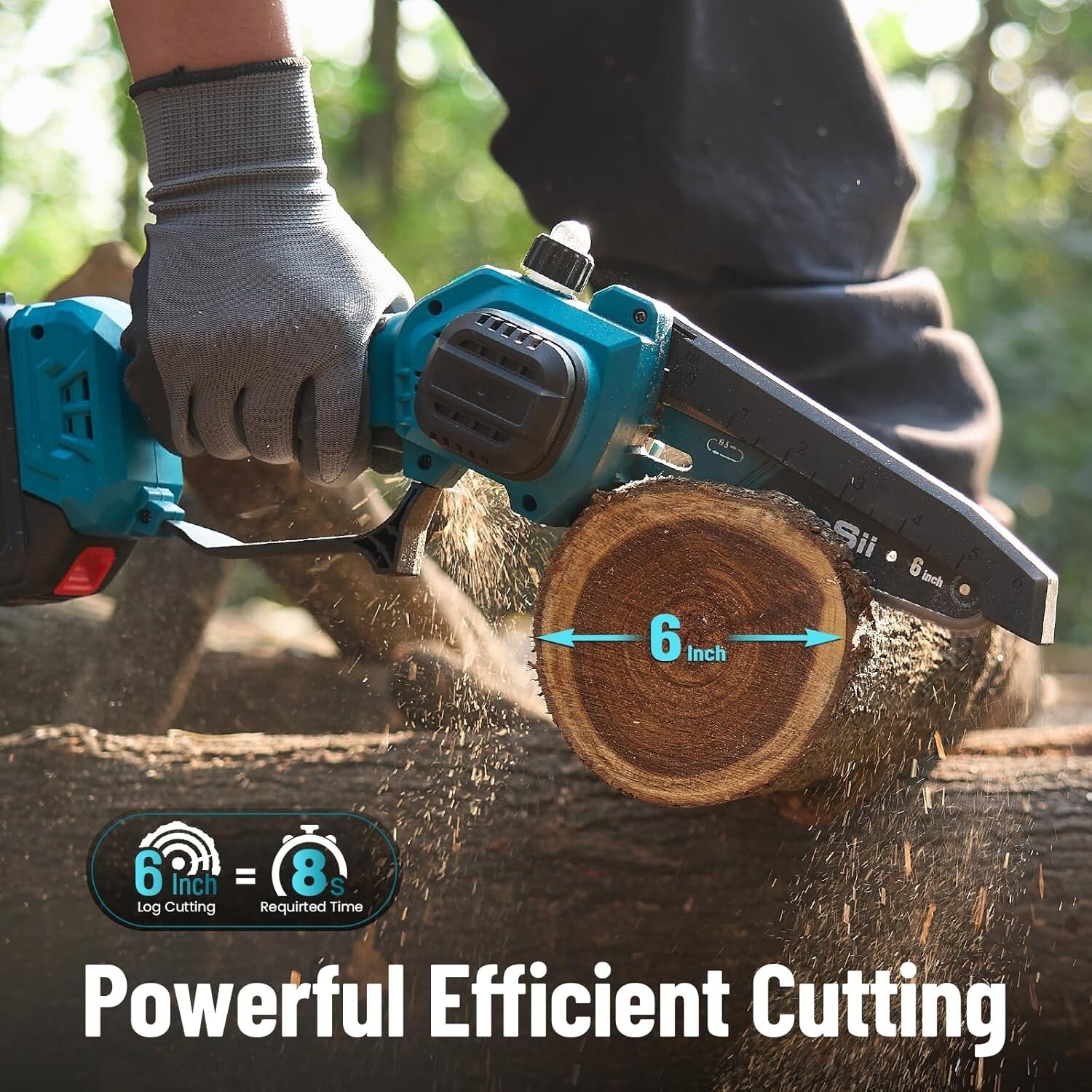 Extendable 10ft Electric Pole Saw - 6'' Mini Chainsaw with Dual Batteries