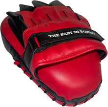 Load image into Gallery viewer, Professional 10.5" Curved Punch Mitts in Red - Ideal for Coaches and Athletes