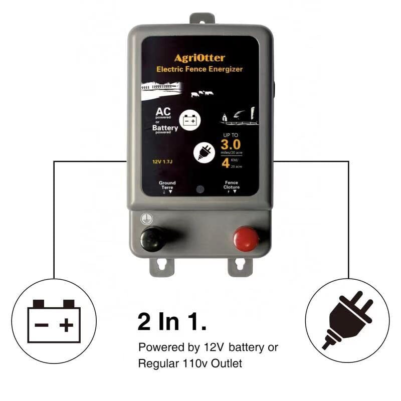 Versatile Electric Fence Energizer - 8000V, Includes Complete Accessory Kit