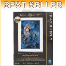 Load image into Gallery viewer, Enchanting Luna the Fairy Counted Cross Stitch Kit - 10'' x 15'' Gold Collection