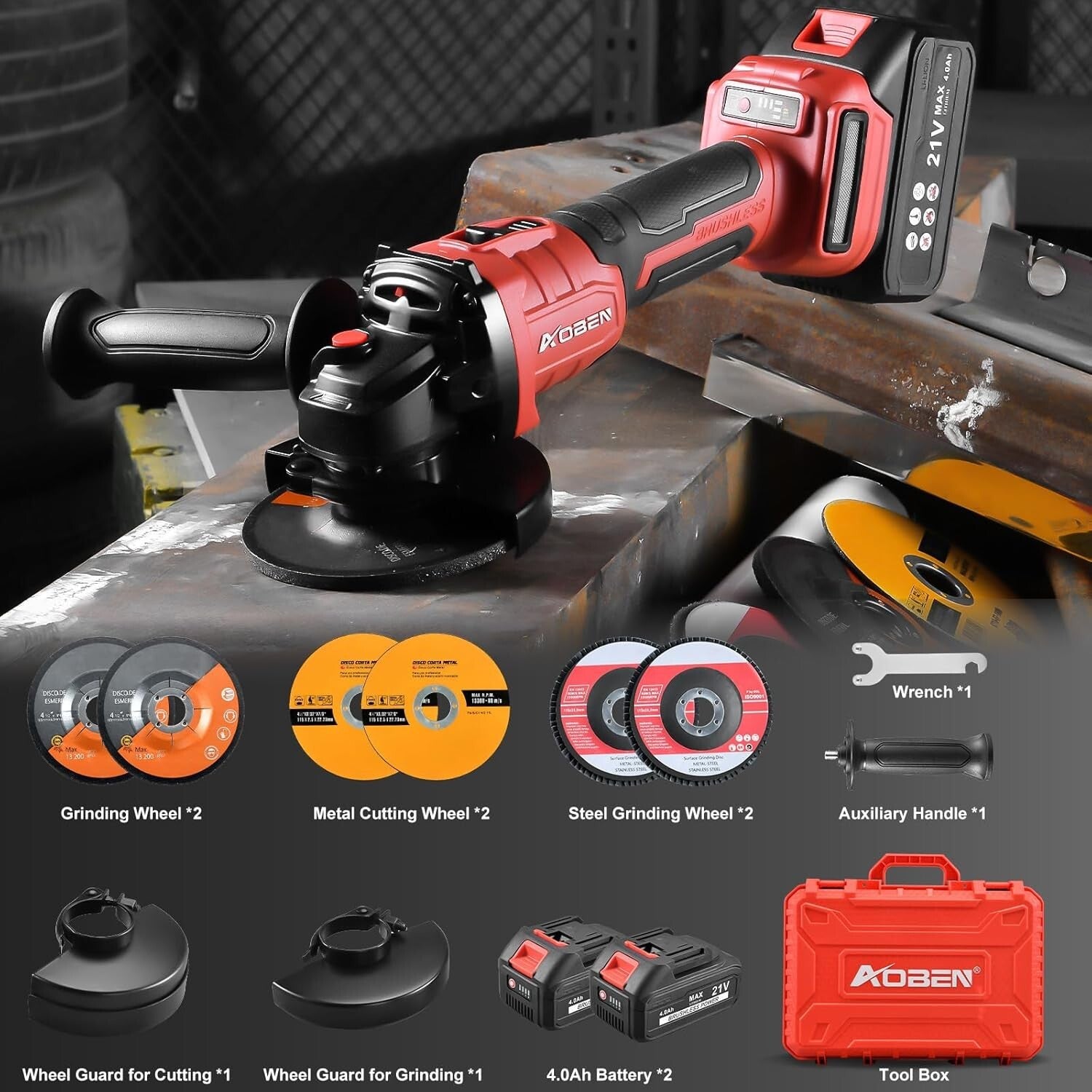 Versatile Cordless Grinder 4-1/2" - Includes 2 Wheels, Fast Charger & More!