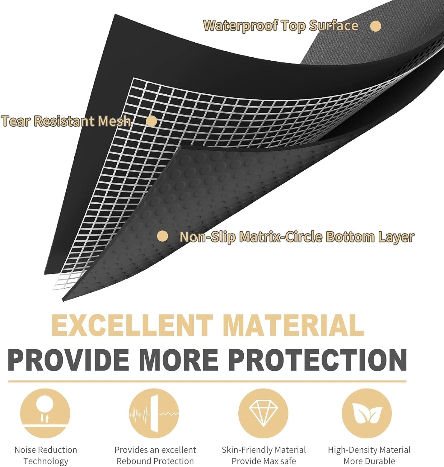 High-Density 16'x6' Non-Slip Foam Mat - Ideal for Plyo, Dance & Gymnastics