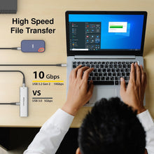 Load image into Gallery viewer, Premium USB-C 6-in-1 Adapter - 4K Video, 4x 10Gbps Ports, Sleek Silver