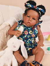 Load image into Gallery viewer, 20-Inch Realistic African American Reborn Baby Doll with Curly Hair - Gift Ready