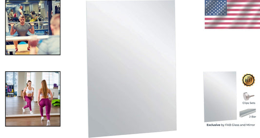 Clear Large Wall Mirror 36x60 for Home Gym & Yoga - Lightweight and Durable
