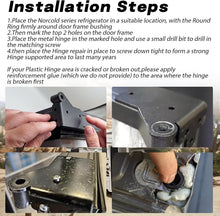 Load image into Gallery viewer, Norcold Polar RV Refrigerator Door Hinge Repair Kit - 2 Hinges, Washers &amp; Screws