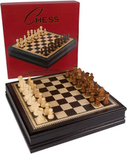 Load image into Gallery viewer, Sophisticated Inlaid Chess Board Game with 32 Weighted Wooden Pieces - 18 Inches