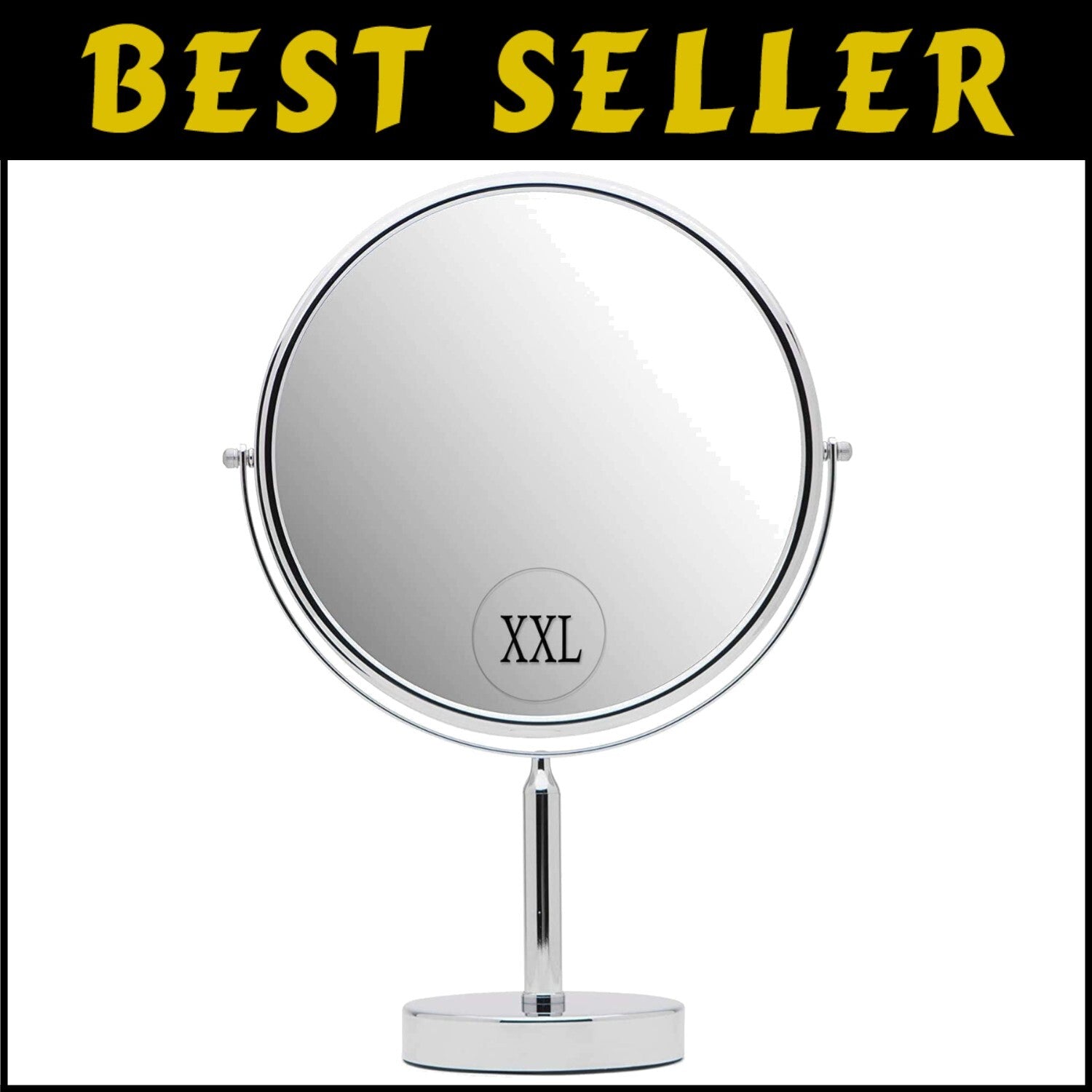 17" Tall Round Vanity Mirror with 3X Magnification - Chrome Polished Finish