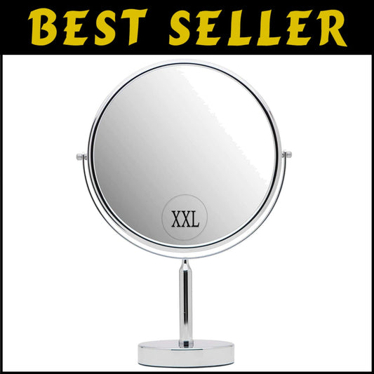17" Tall Round Vanity Mirror with 3X Magnification - Chrome Polished Finish