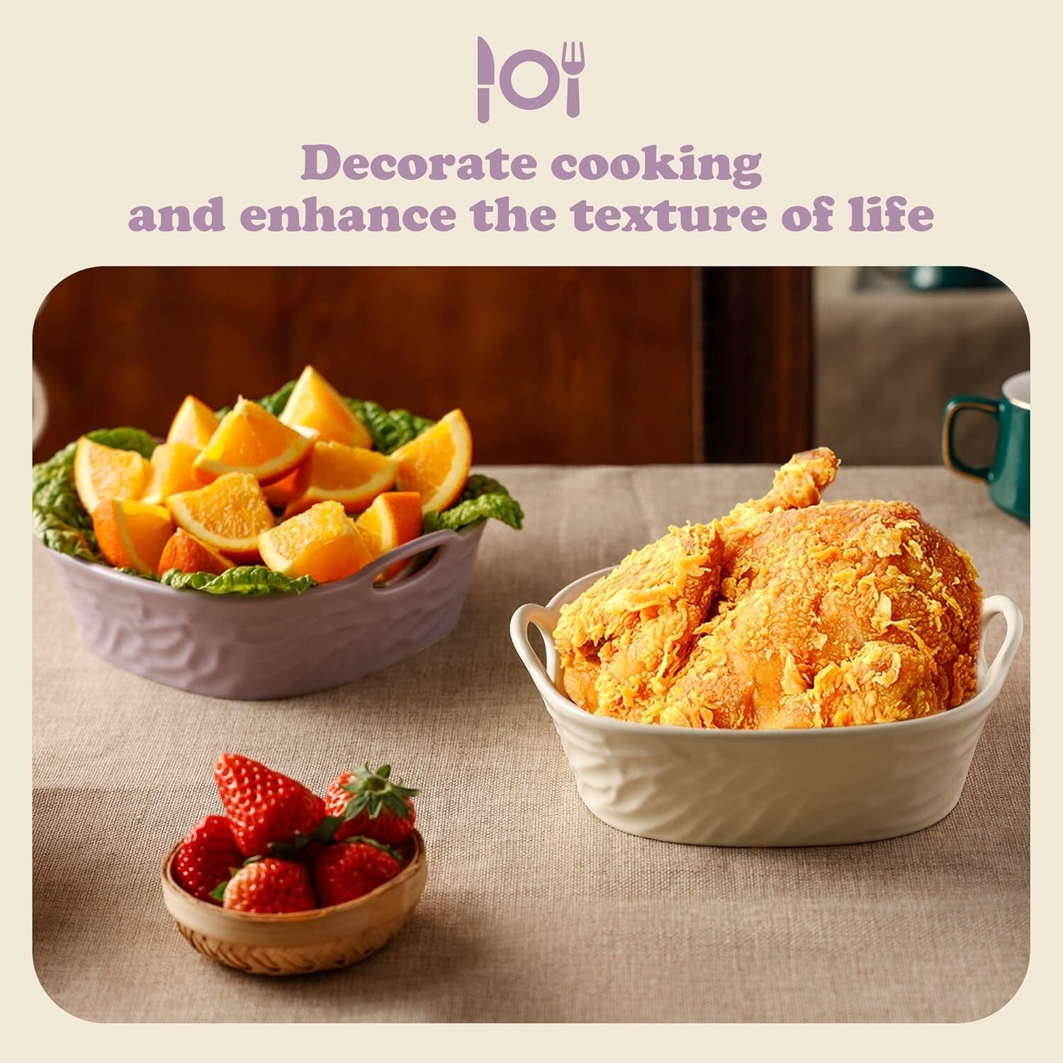 Elegant 8.5" Ceramic Air Fryer Liners – Reusable & Perfect for All Cooking Needs