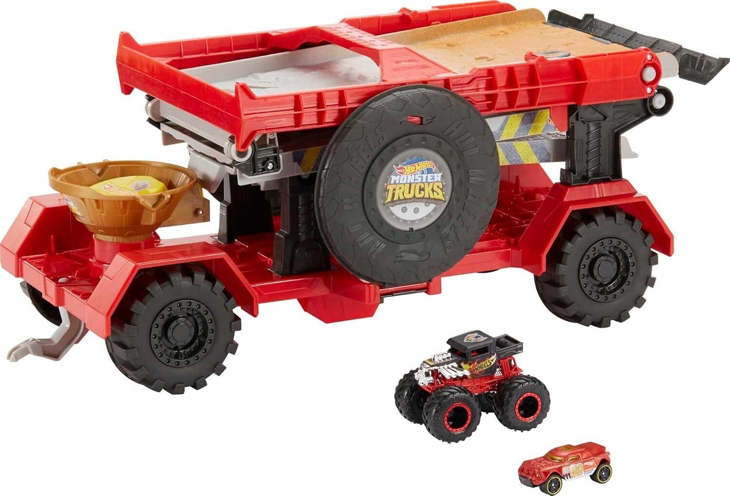 Exciting Monster Truck Racing Playset - 1:64 Scale with Trophy Cup & Transporter