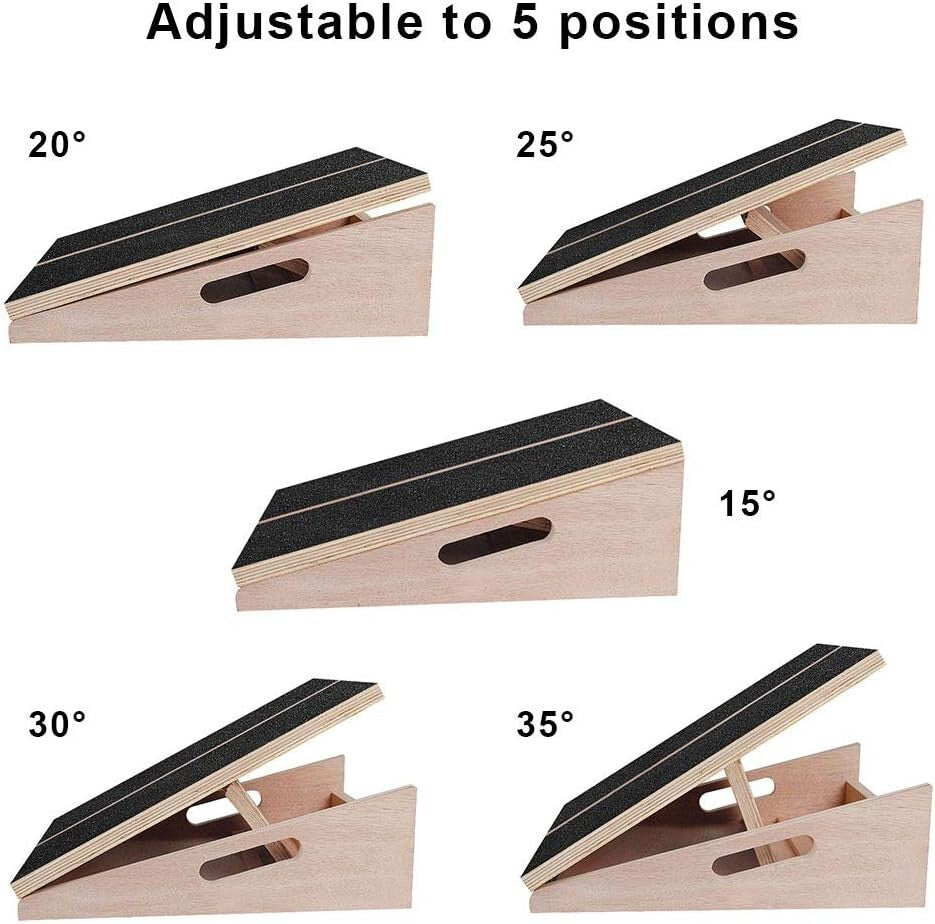 Versatile Wooden Incline Board with Extra Handle - Ideal for Stretching & Rehab