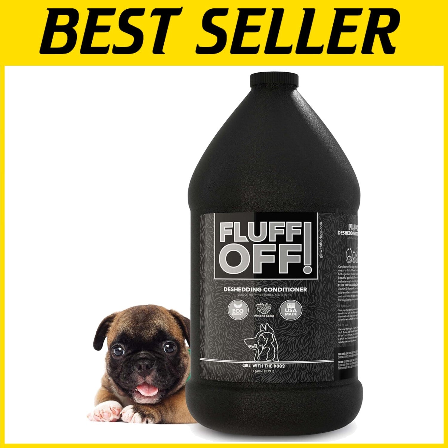 Fluff Off! Natural Deshedding Conditioner for Dogs - 1 Gallon, 32 Gallons Use