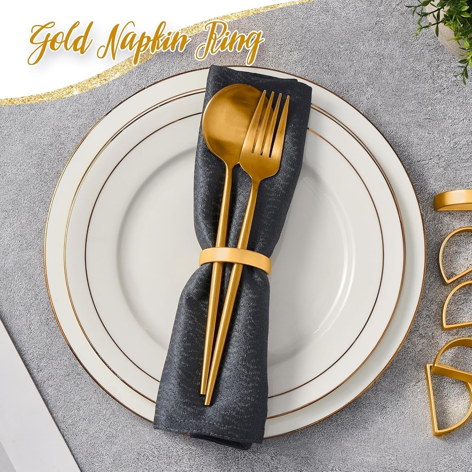 Elegant Gifting - 200 Matte Gold Napkin Rings in Luxe Packaging for Special Days