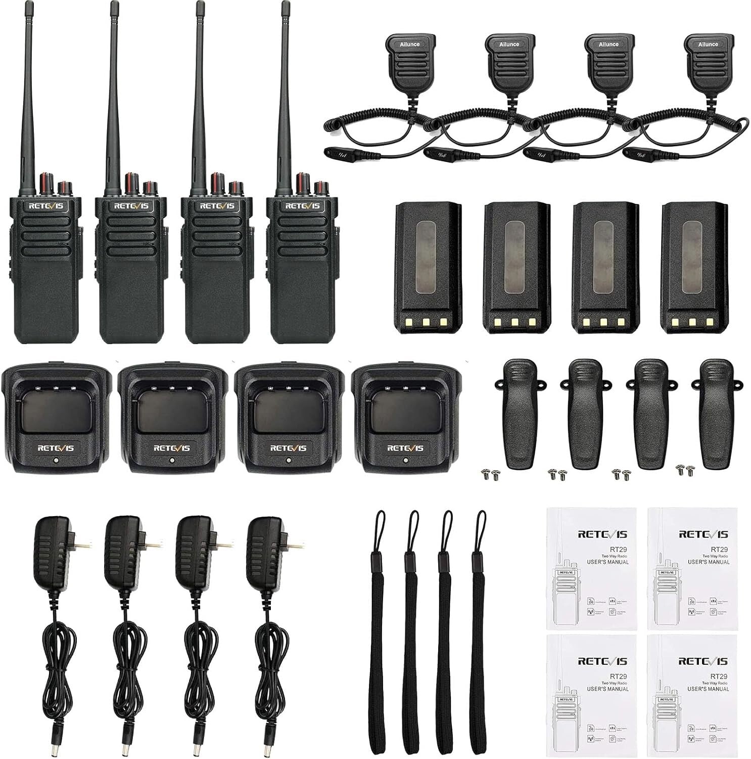 Enterprise-Grade Walkie Talkies, 7 Mile Range, Waterproof Speaker Mic Included