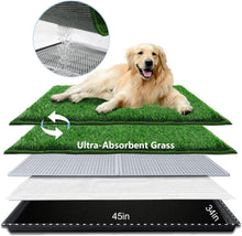 Load image into Gallery viewer, Spacious Indoor-Outdoor Dog Toilet: Ultra-Absorbent Grass Pad for Large Breeds