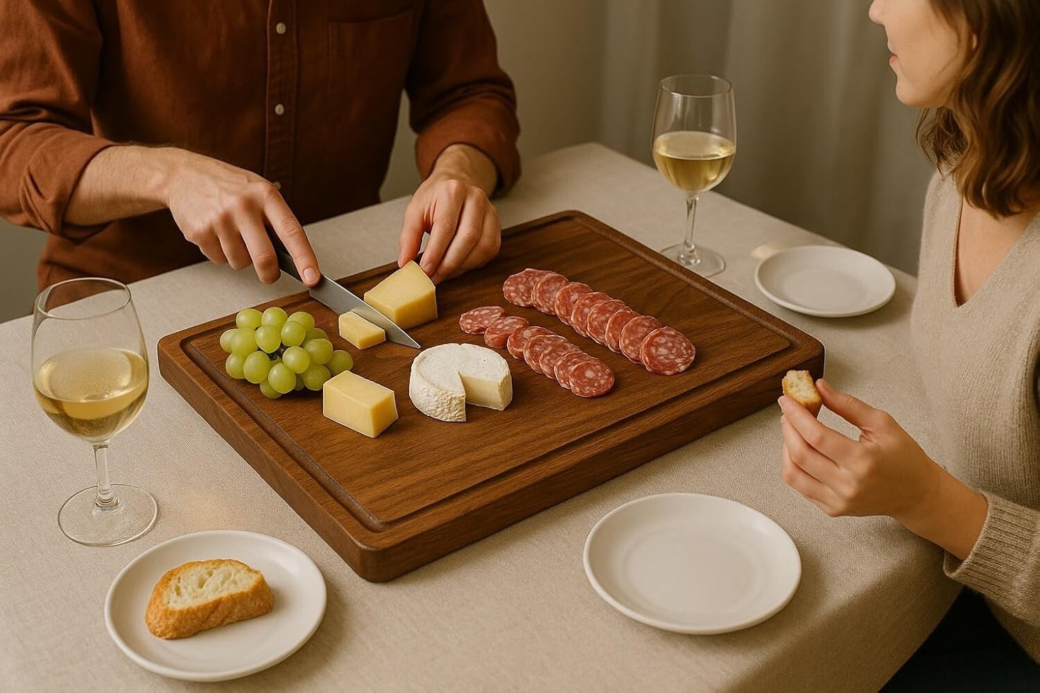 15"x12" Reversible Walnut Cutting Board with Juice Groove - Ideal for BBQ & Prep