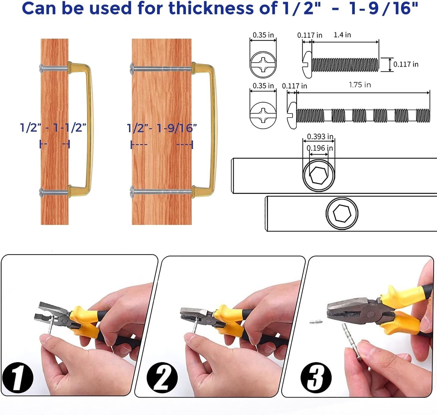60 Pack Brushed Brass Cabinet Handles - Modern 5 Inch Pulls & Drawer Hardware