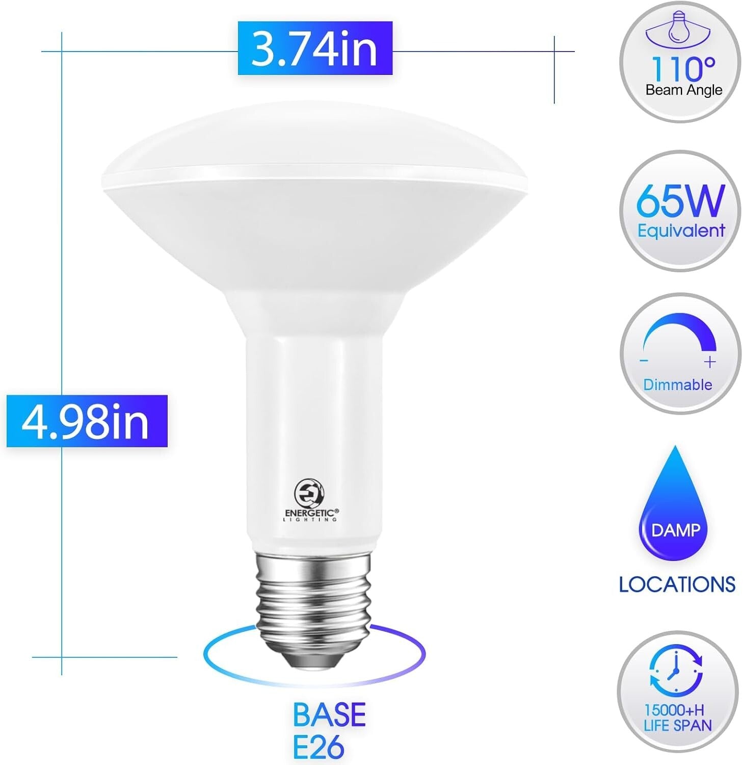 20-Pack of Eye-Friendly Dimmable LED Flood Bulbs, Warm White, 3000K Brightness