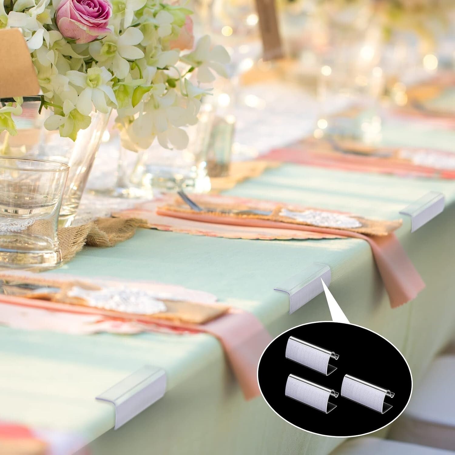 Versatile 150 Piece Table Skirting Clip Set - Ideal for Indoor & Outdoor Events