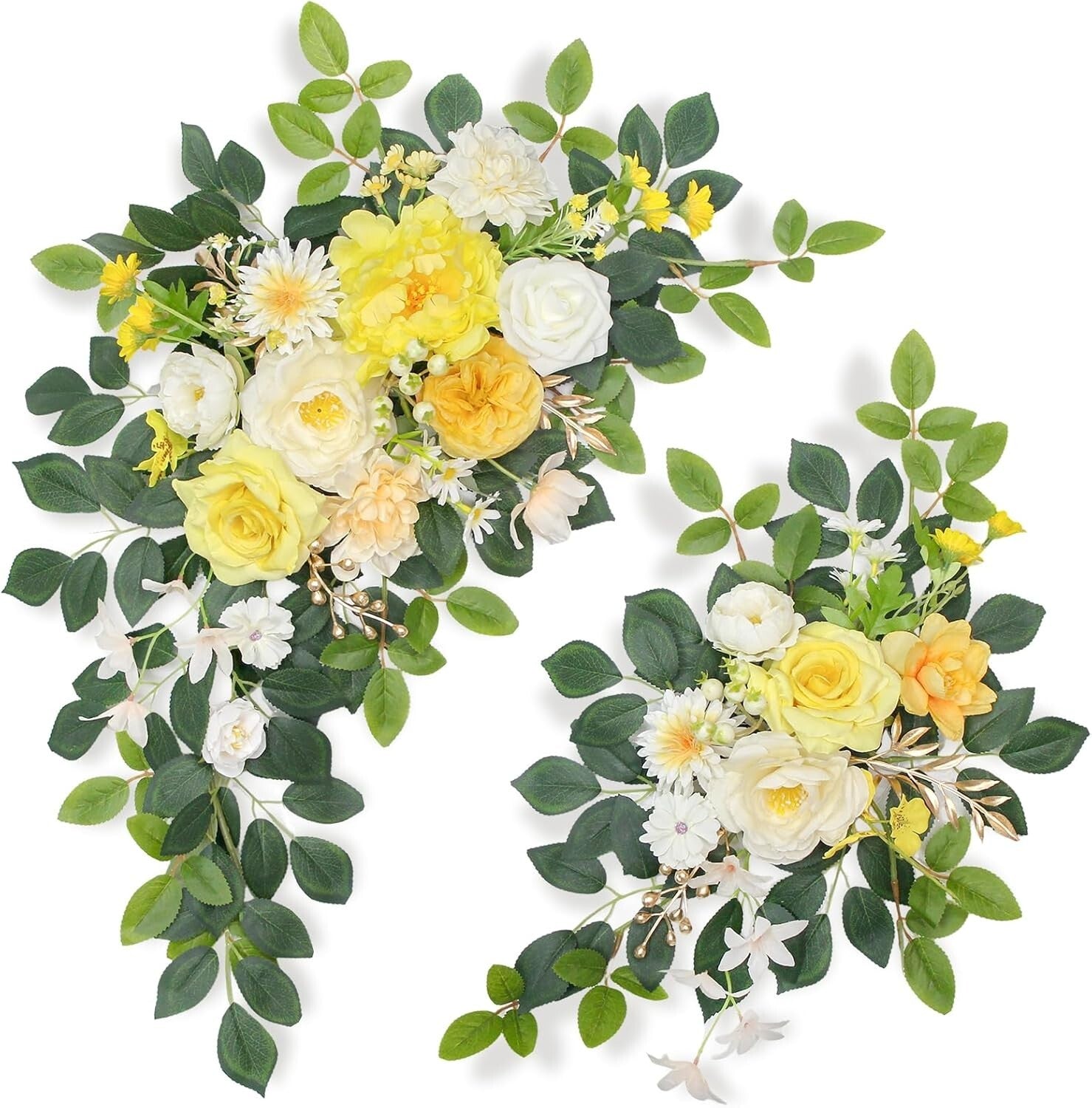 Versatile Yellow Floral Arch Arrangement - Ideal for Weddings and Celebrations