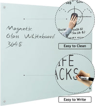 Load image into Gallery viewer, Frameless Magnetic Glass Dry Erase Board 48x36 - Elegant Wall-Mounted Solution