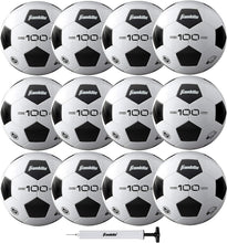 Load image into Gallery viewer, Durable Black &amp; White Soccer Balls - Soft Cover in Sizes 3, 4, 5 - Pump Included