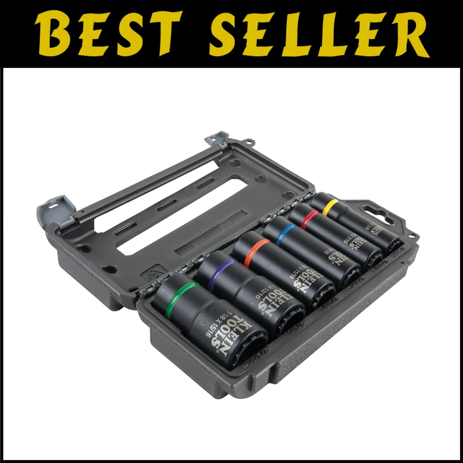 High-Torque 6-Piece Impact Socket Set with Hands-Free Adjustments & Tool Case