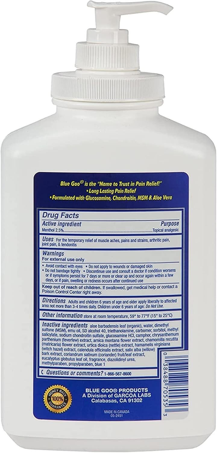 2-Pack 32 oz Emu Oil Pain Relief Gel - Cooling & Soothing Formula for Sprains