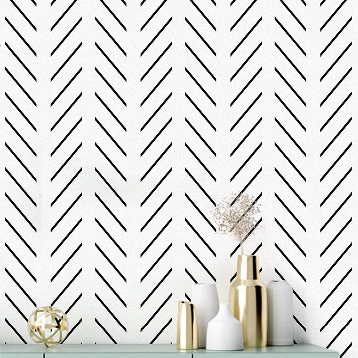 72.65 Sq.ft Modern Black & White Peel and Stick Wallpaper for Versatile Décor