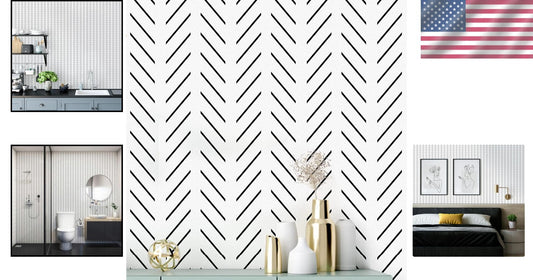 72.65 Sq.ft Modern Black & White Peel and Stick Wallpaper for Versatile Décor