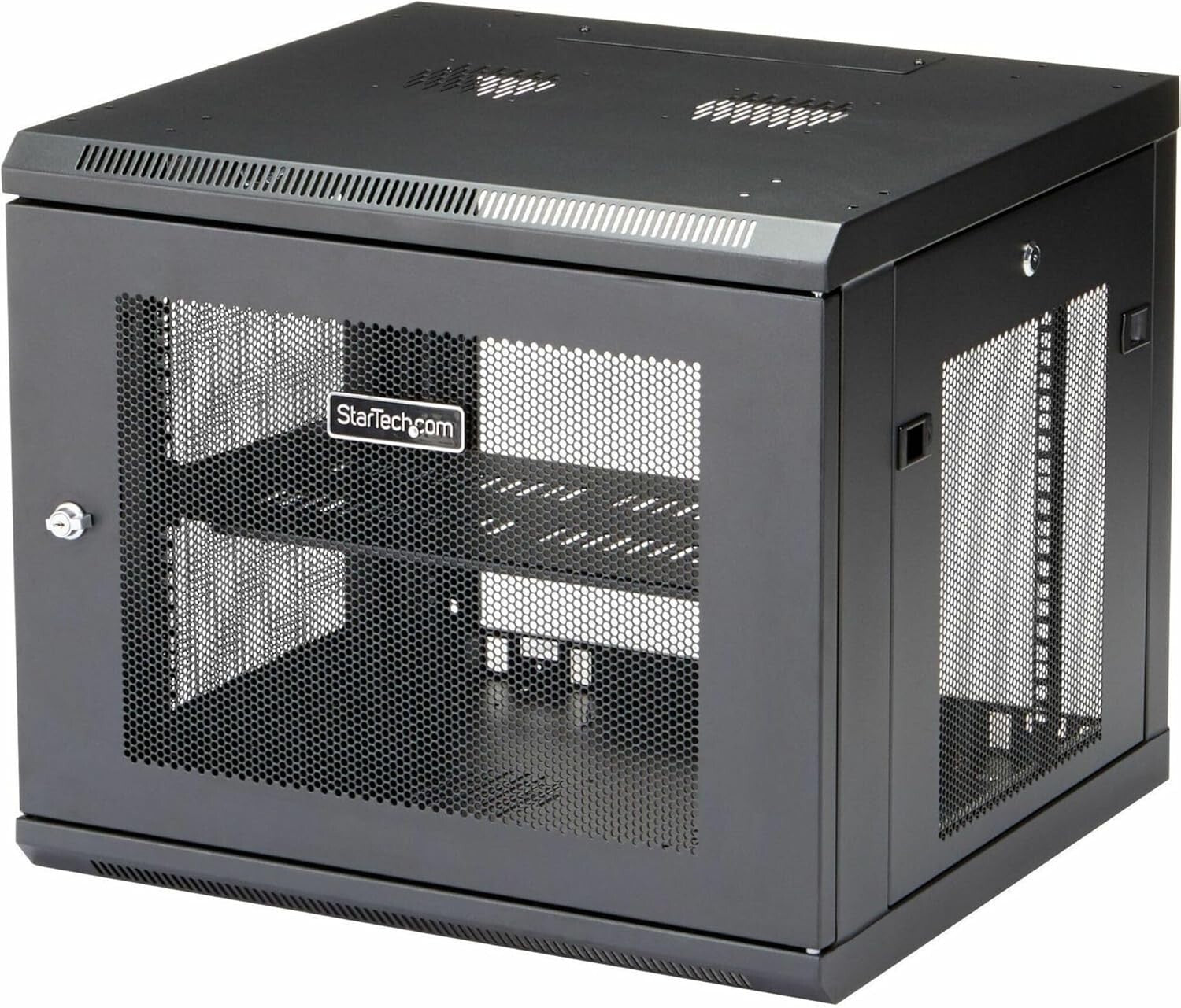 9U Wall Mount Network Cabinet with 1U Shelf - Secure IT Storage Solution