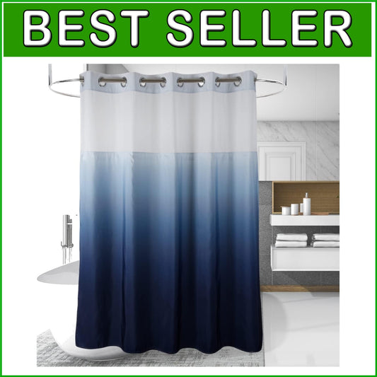 Stylish 71" x 79" Gradient Blue Grommet Shower Curtain with Easy Care Features