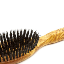 Load image into Gallery viewer, German-Made Men's Oval Hairbrush - Authentic Boar Bristles &amp; Polished Olivewood