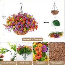 Load image into Gallery viewer, Easy Assembly Faux Flower Hanging Basket - Delightful Outdoor Decoration