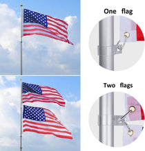 Load image into Gallery viewer, Outdoor Telescopic Flag Pole with 3x5 Polyester American Flag for Yard Use