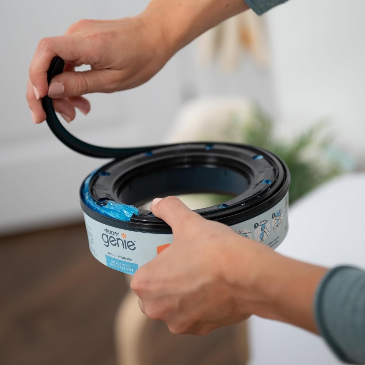 270 Count Diaper Pail Refills, 8 Pack with Blue Liners for Discreet Disposal