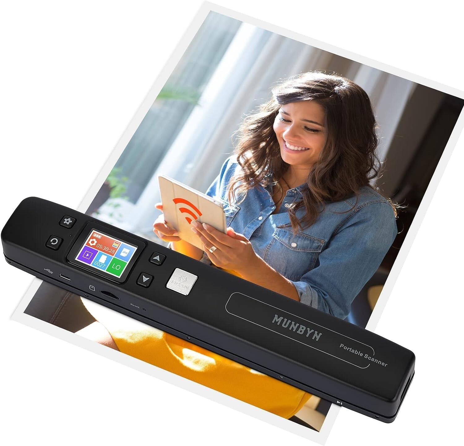 Lightweight Handheld Scanner for Photos & Documents at 1050 DPI Resolution