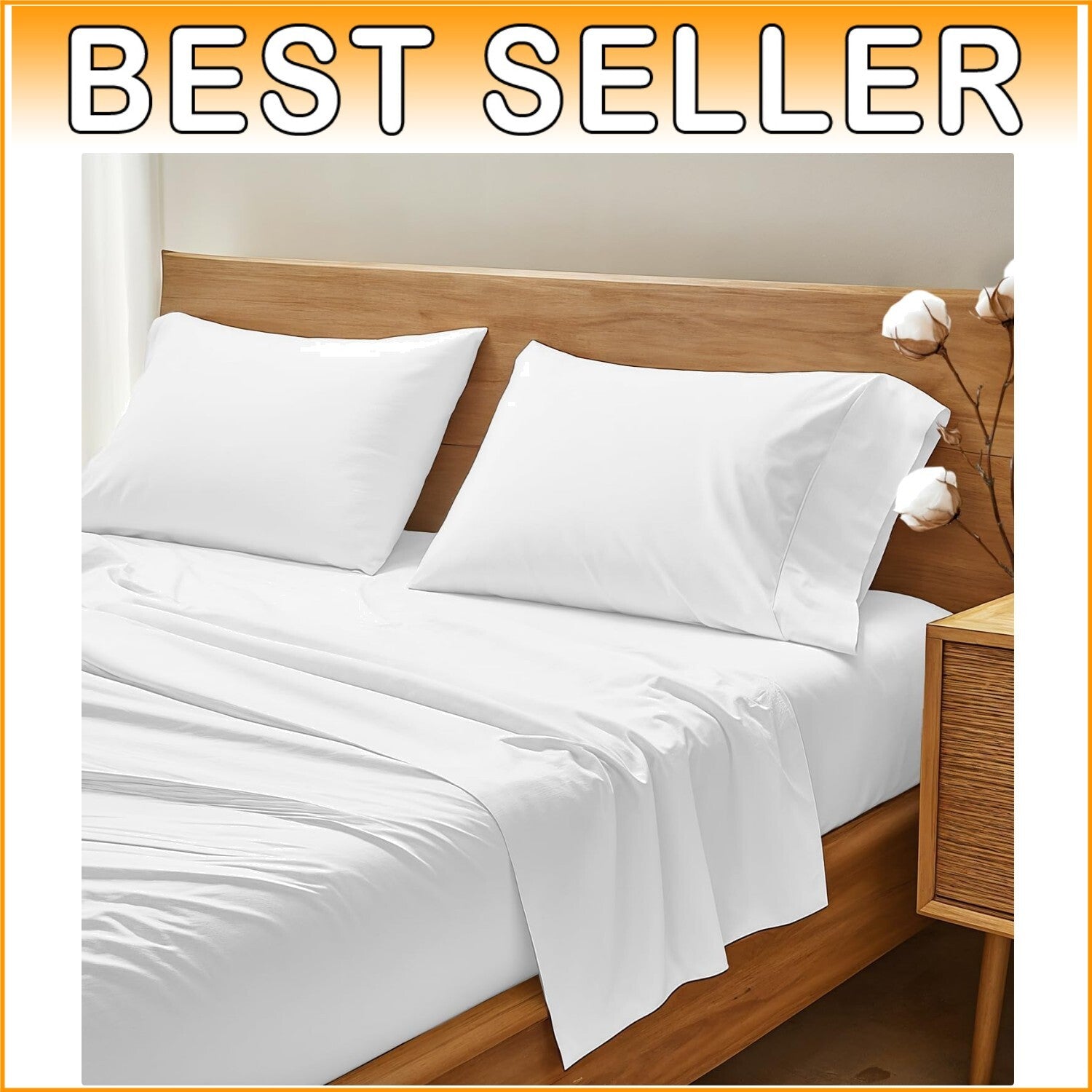 Eco-Friendly Queen Cotton Bed Sheet Set - Deep Pocket & Hypoallergenic Softness