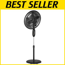 Load image into Gallery viewer, 18-Inch Oscillating Pedestal Fan with Remote &amp; 5 Speed Settings - Black Elegance