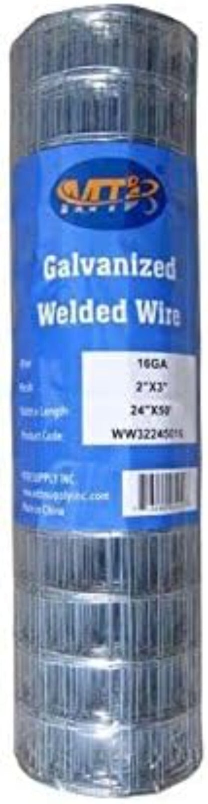 Durable Galvanized Welded Wire Fence - 16GA 24" x 50' for Gardens & Livestock
