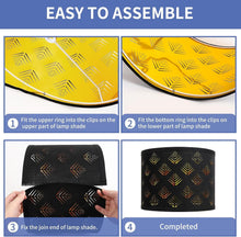 Load image into Gallery viewer, Stylish Black Drum Lampshades with Leaf Pattern - 13"x10" Easy Install Set of 2