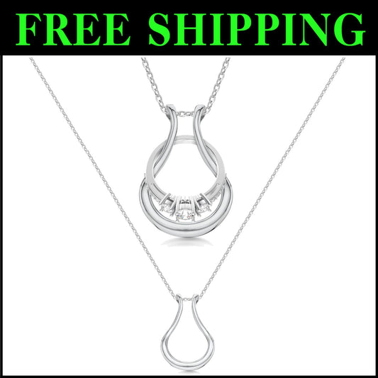 Elegant Stainless Steel Ring Holder Necklace for Men & Women - Stylish Jewelry