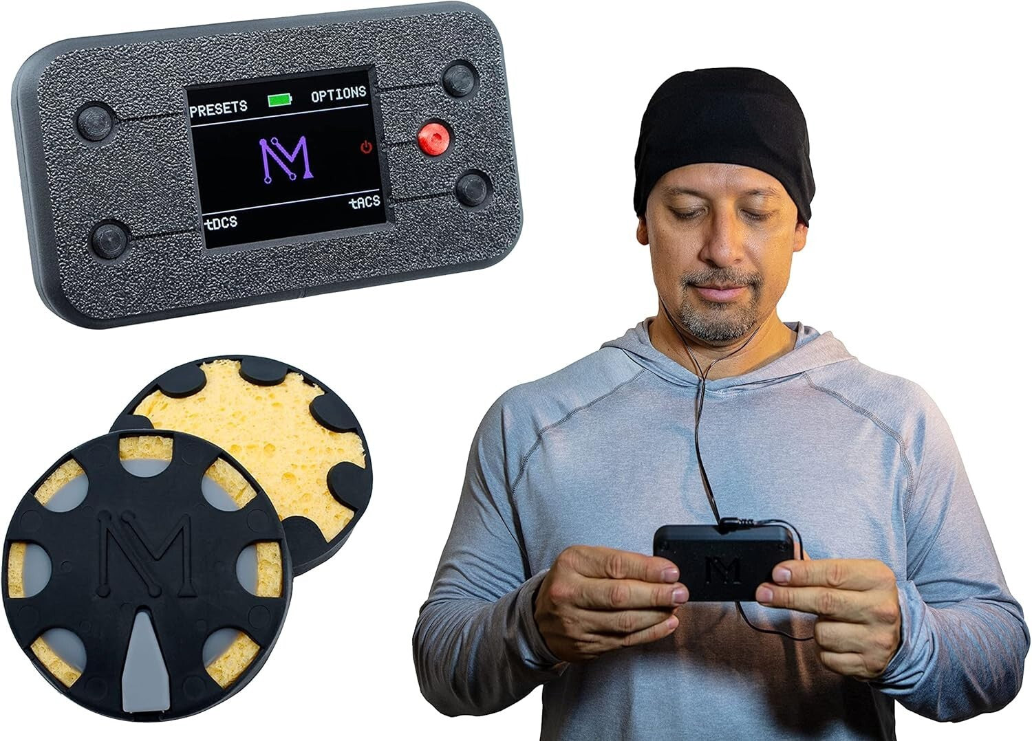 Complete Pro Brain Stimulation Kit - Rechargeable tDCS+tACS Device & Accessories