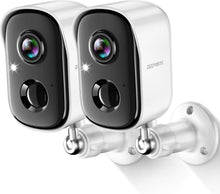 Load image into Gallery viewer, Rechargeable 2K Wireless Security Cameras - Night Vision &amp; Smart Alerts - 2 Pack