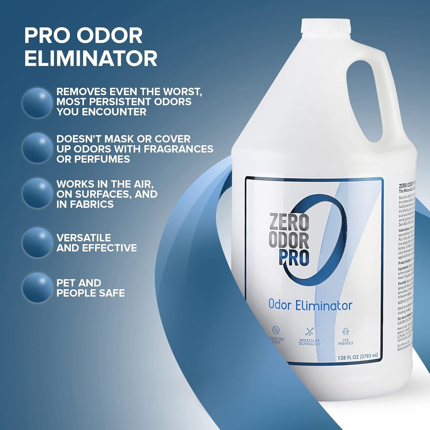 Powerful 128oz Odor Eliminator Spray - Effective Smoke & Pet Odor Remover