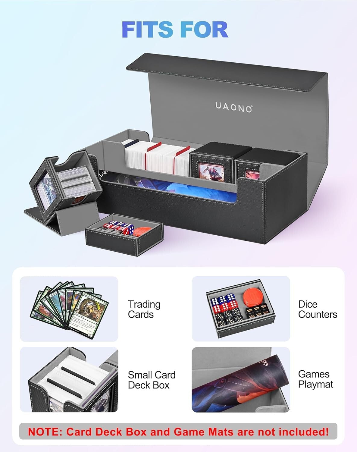 Stylish Faux Leather Card Organizer with Magnetic Closure, Holds 1300+ Cards